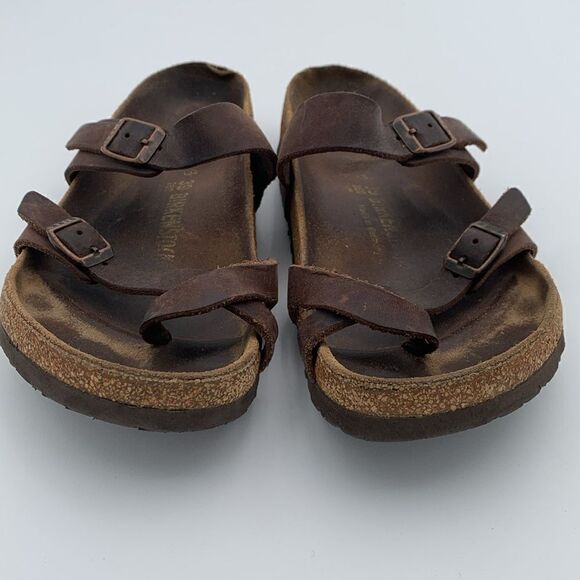 Birkenstock Mayari style brown leather shoes, women’s size 39 - Picture 6 of 12
